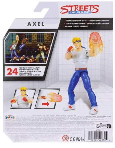 JAKKS Pacific Streets of Rage Axel 5"" Gaming Action Figure Includes Grand Uppercut Effect, White