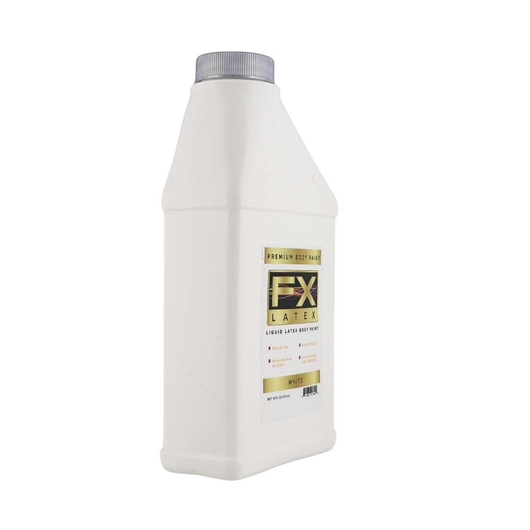 Liquid Latex Fashions- Ammonia Free Natural Face paint for Kids and Adults, Ideal for Artwork, Parties, School Plays, Cosplays and Concerts, White- 16