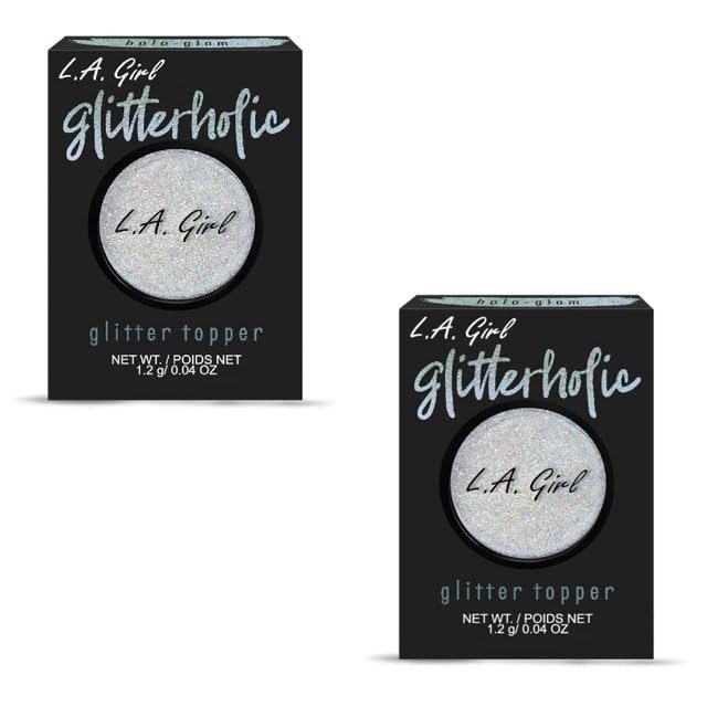 Pack of 2 L.A. Girl Glitterholic Glitter Topper, Holo-Glam GGP451