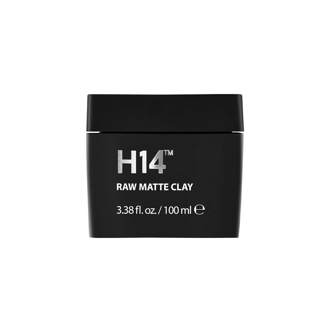H14 Raw Matte Clay for Men | Strong Flexible Hold Hair Clay with Bentonite & Kaolin | Reworkable Texture, True Matte Finish, Non-Greasy, Residue-Free