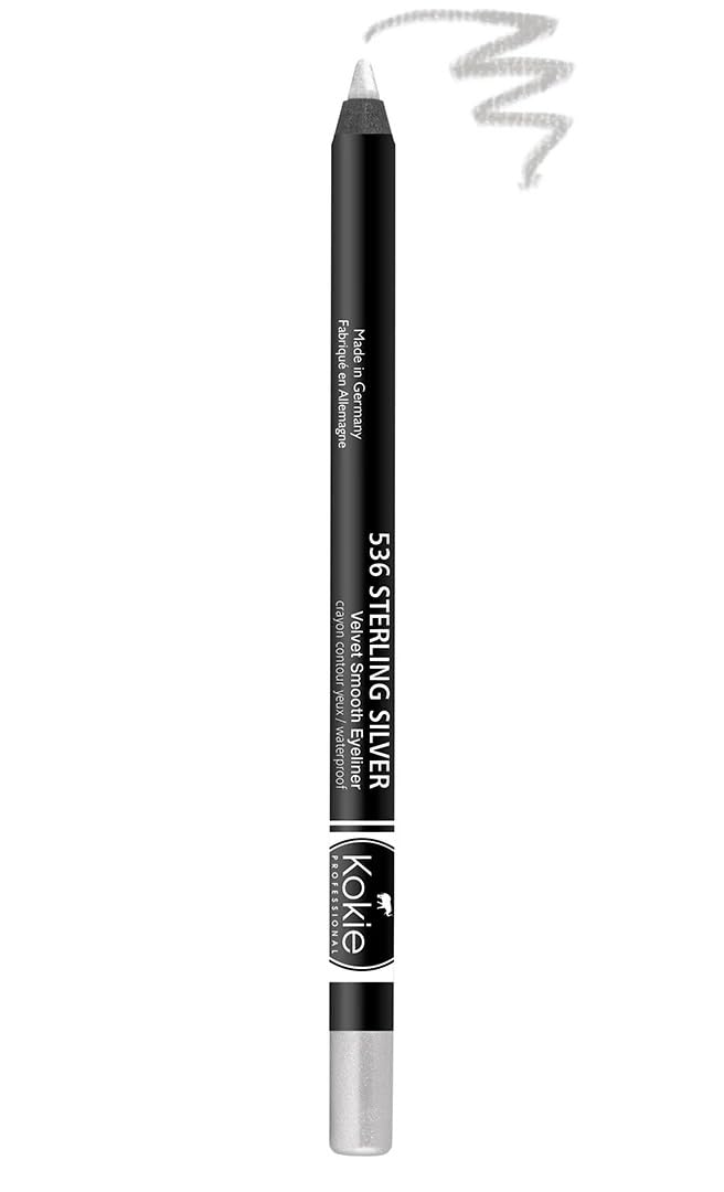 Kokie Cosmetics Waterproof Velvet Smooth Eyeliner Pencil, Sterling Silver, 0.042 Ounce