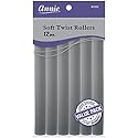 Annie Soft Twist Rollers, Gray, 7 Inch, 12 Count