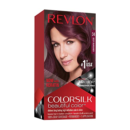 Revlon ColorSilk Hair Color, 48 Burgundy 1 ea (Pack of 4)