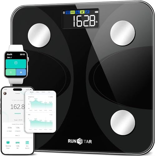 Scale for Body Weight and Fat Percentage, RunSTAR Digital Accurate Bathroom Smart Scale with Large Display, FSA&HSA Eligible 13 Body Composition…