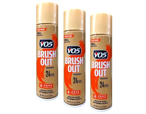 VO5 Brush Out Level 4 Hold Hair Spray Aerosol 8.5oz (Pack of 3)