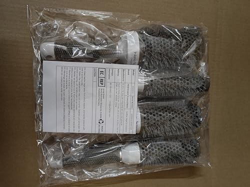 PERFEHAIR Round Thermal Brush Set, Professional Nano Ceramic & Ionic Barrel Hair Styling Blow Drying Curling Brush, 5 Different Sizes