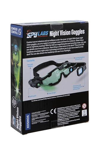 Thames & Kosmos Spy Labs Night Vision Goggles – Conduct Secret Missions & Night Surveillance with Detective Gear for Young Investigators