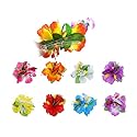 ALIMITOPIA Hawaiian Flower Hair Clip, 8pcs, Medium Size, Fabric Artificial Tropical Flower Hairpin Barrette, Hair Accessories for Luau Beach Party