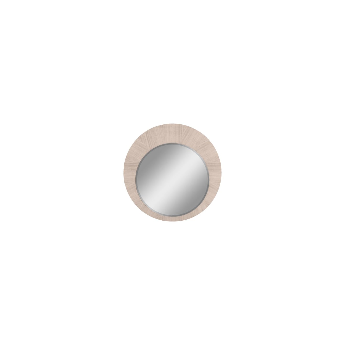 Waves Round Mirror in High Gloss Beige Angley