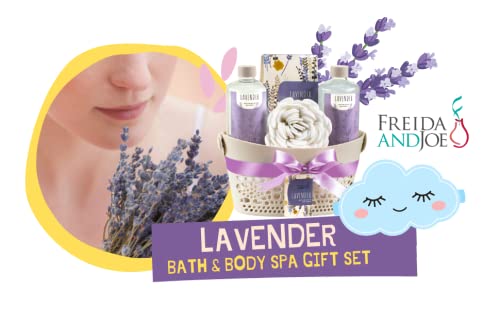 Bath & Body Gift Set for Men and Women Spa Kit with Shea Butter, Vitamin E Reusable Beautiful Basket Perfect for Relaxation - Mother's Day Gift
