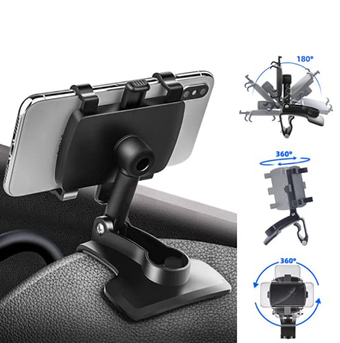 winvin Universal 360 Degree Rotation Car Rear View Mirror Mount Stand Holder Cradle Clip Dashboard Sun Visor Clip