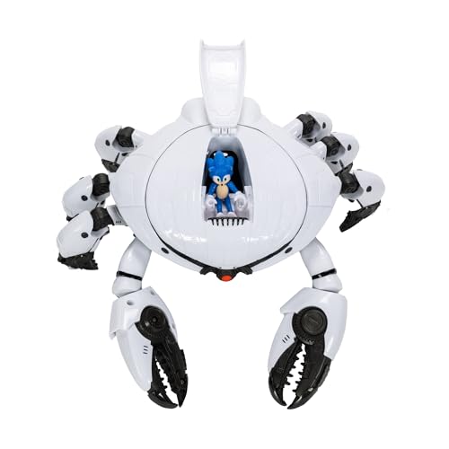 Sonic the Hedgehog 3 Movie Crab Mech Playset – 2.5" Sonic Action Figure with Pinching Claws, Official Licensed Kids Toy