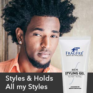 "FRAGFRE Hair Styling Gel, 8 fl oz, Extra Hold, Non Toxic & Flaky, Alcohol Free, Unscented, Color Safe, Provides Strong Firm Hold, No Residue, For Men
