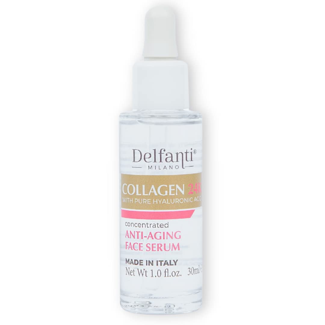 Delfanti Milano • COLLAGEN 24K with pure HYALURONIC Acid • Concentrated Anti-Aging Face Serum • Made in Italy