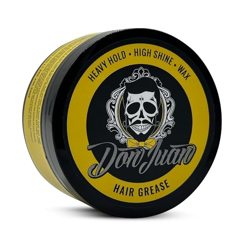 Don Juan Hair Grease Pomade 4 Ounce Jar | Heavy Hold | High Shine | Wax Based | Floral Barbershop Scent