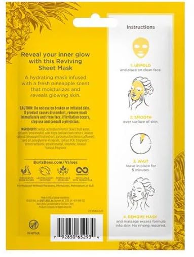 Burt's Bees Reviving Pineapple Sheet Mask