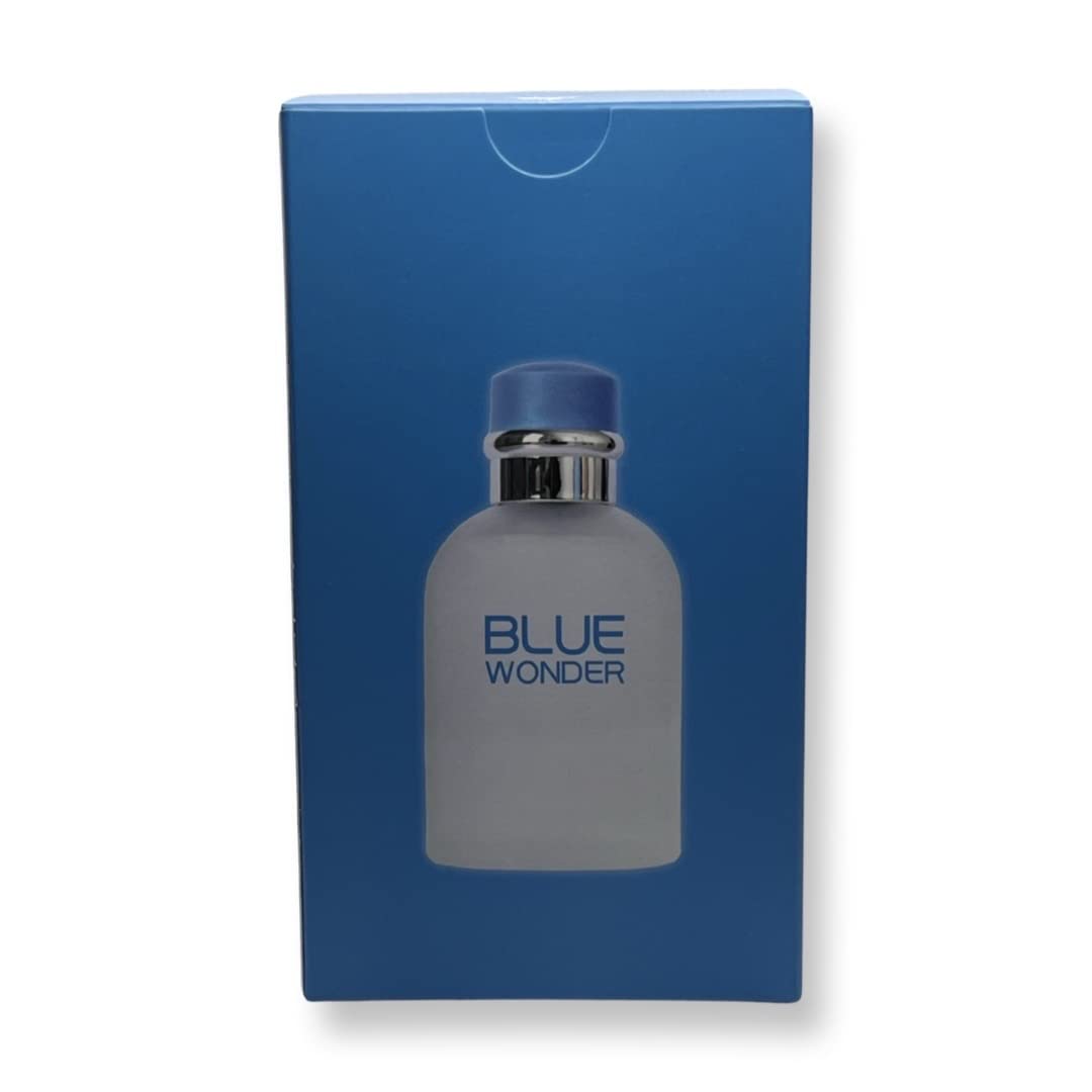 United Scents Blue Wonder For Men Eau de Parfum- 3.4 Fl Oz Fragrance - Top Notes: Grapefruit, Juniper and Bergamot