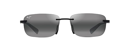 Maui Jim Men's & Women's Lanakila Polarized Rectangle Sunglasses, Matte Black W/Grey/Neutral Grey Polarized, Large
