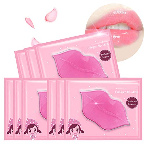 Felico Lip Mask, 30PCS Collagen Crystal Pink Care Gel Pads, Moisturizing Anti-Wrinkle Anti-Aging Firm Hydrate Lips, Remove Dead Skin Fine Lines