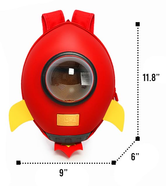 Stephanie Imports 3D Molded Kids Waterproof Backpack (Red Rocket)