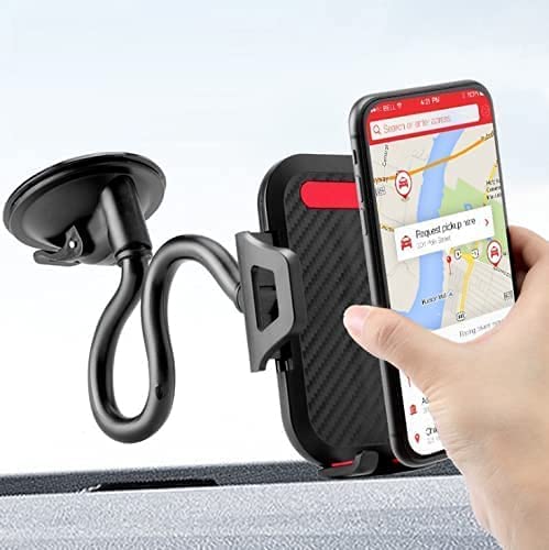 LEEMASING 360 Degree Car Dash Windshield Mount Cradle Holder Stand Gooseneck Long Arm Strong Suction Compatible with iPhone 12 11 Pro XS Max SE 8…