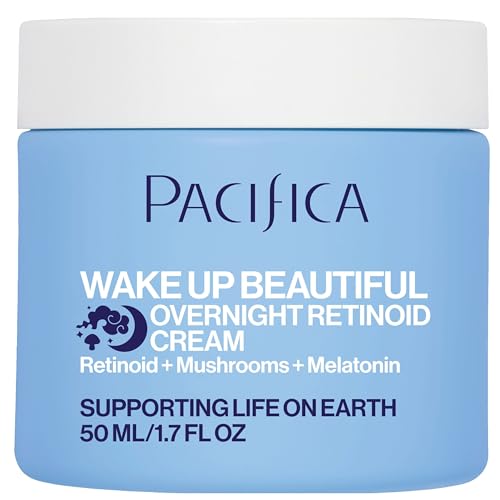 Pacifica Wake Up Beautiful Retinoid Night Cream - Overnight Anti-Aging Moisturizer with Hyaluronic Acid & Melatonin, Reduces Wrinkles & Fine Lines