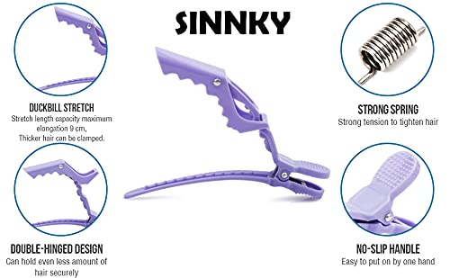 SINNKY Candy Color Alligator Hair Clips for Styling Sectioning, Wide Teeth & Durable Hair Salon Crocodile Hairpin Wide Teeth & Double-Hinged Design