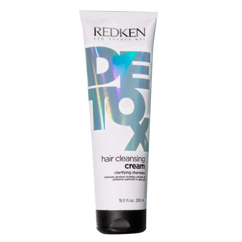Redken Detox Hair Cleansing Cream Clarifying Shampoo For All Hair Types - Removes Buildup and Strengthens Hair Cuticle, 8.5 Fl Oz