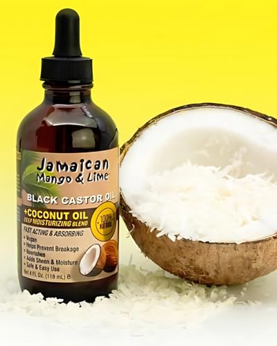 Jamaican Mango & Lime Black Castor Oil - Hair & Scalp Oil for Locs, Braids, Twists & Natural Hair - Strengthens, Moisturizes & Promotes Hair Growth