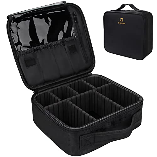 Relavel Travel Makeup Train Case Makeup Cosmetic Case Organizer Portable Artist Storage Bag with Adjustable Dividers for Cosmetics Makeup Brushes Beauty and Personal Care Relavel Default Title