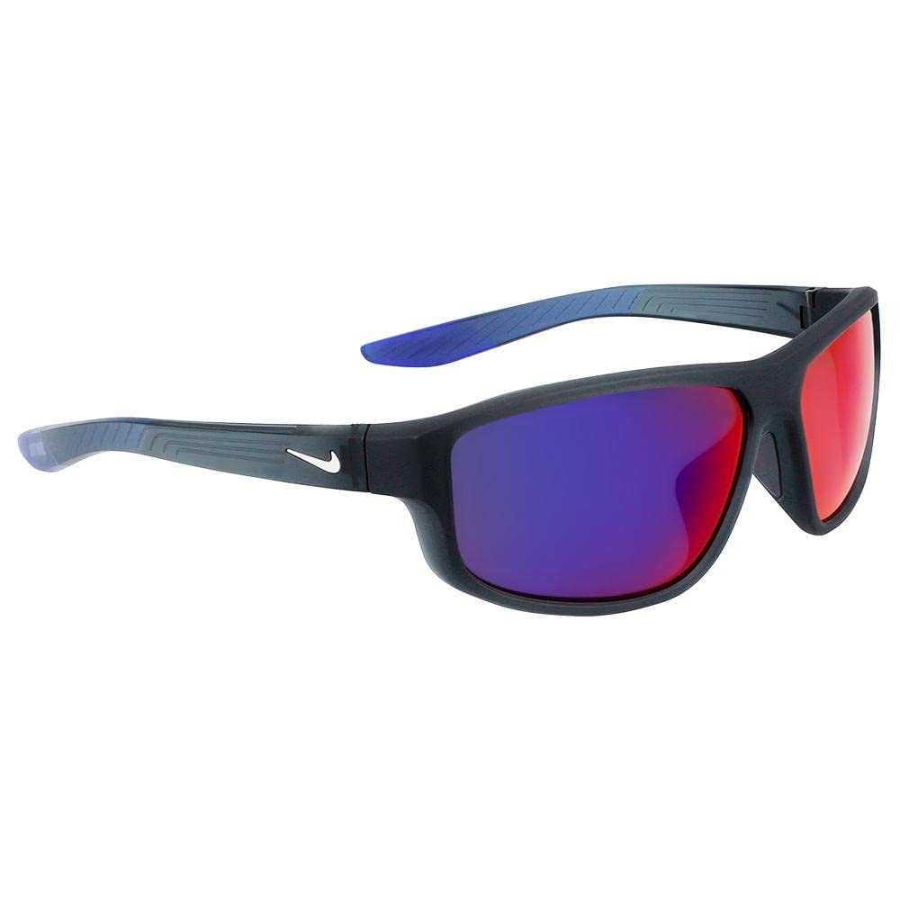 Nike Brazen Fuel Rectangular Sunglasses, Matte Dark Grey/White, 62/14/130