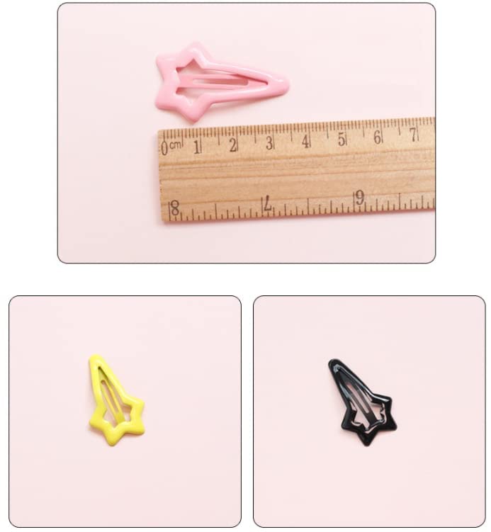 Duehut HLLMX 10 PCS Colorful Stars Duckbill Clip Hair Clip Non-slip Toddlers Colorful Cute Lovely Metal Hair Barrettes Hair Accessories for Kids Teens