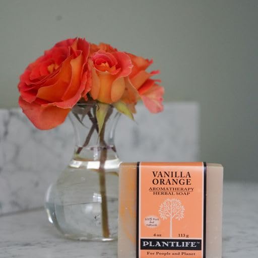 Plantlife Vanilla Orange Bar Soap - Moisturizing and Soothing Soap for Your Skin - Hand Crafted Using Plant-Based Ingredients - Made in California 4oz