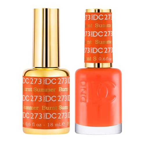 DND DC Gel Polish Set, Orange Collection, UV/LED GelPolish and Air Dry Nail Lacquer, Matching Chip-Free Polish Duo, 0.5 Fl Oz Each