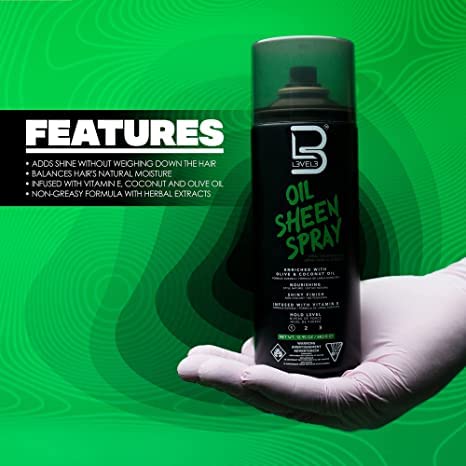 L3 Level 3 Oil Sheen Spray - Adds Shine to Hair After Styling - Infused with Vitamin E, Olive and Coconut Oil and Herbal Extracts Level Three Oil