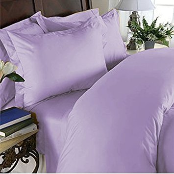 Elegance Linen Wrinkle Resistant - 1200 Series Silky Soft Luxurious 4-Piece Sheet Set, Deep Pockets Fits Up to 16" and Colors, King, Lilac