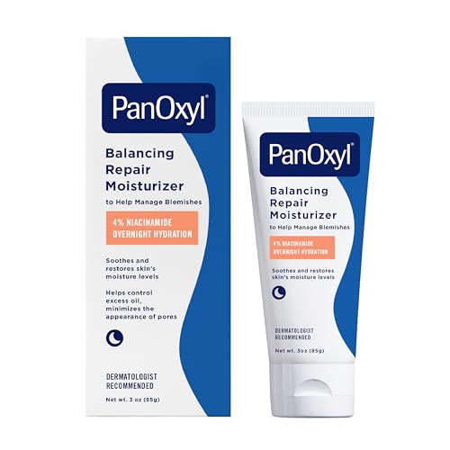 PanOxyl PM Balancing Repair Moisturizer with Niacinamide, Ceramides and Cica, Hydrating Face Moisturizer, Acne Prone Skin and Dry Skin Beauty and Personal Care PanOxyl Default Title