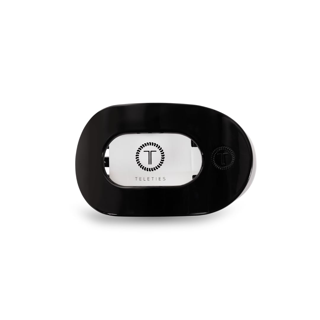 TELETIES - Small Flat Round Clip - Strong Grip, Bendable Teeth, Comfortable Curved Design - For Lying Down, Yoga, Driving & More - Ideal Beauty and Personal Care Teleties