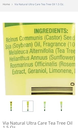 Via Natural 100% Natural Tea Tree Oil 1.5 Fl Oz (Pack of 1)