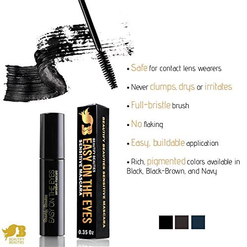 BeautifyBeauties EASY ON THE EYES Sensitive, Hypoallergenic Eye Mascara For Contact Lens Wearers - Non-irritating, Fragrance-free For Natural Looking