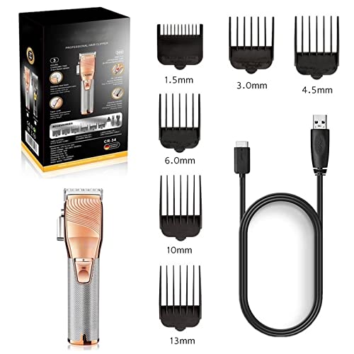 GLESVOWIO Pro Hair Clipper Barber Professional Fading Blending Strong Motor Rechargeable Trimmer Electric Cutting Kit(Cr34) Beauty and Personal Care GLESVOWIO