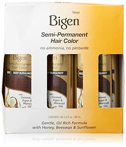 Bigen Semi-Permanent Haircolor #Bg2 Deep Burgundy 3 Ounce (88ml) (6 Pack)