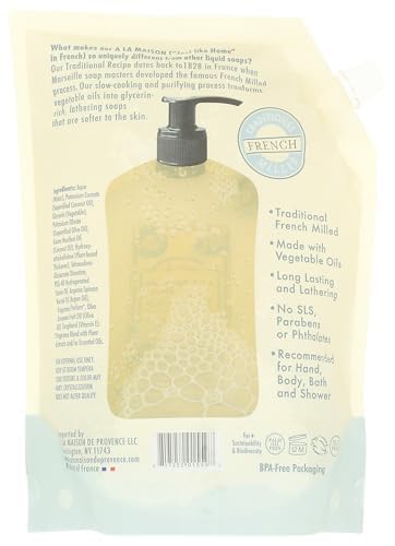 A LA MAISON Fresh Sea Salt Natural Hand Wash Made with Essential Oils - Biodegradable, Plant-Based, Vegan, Cruelty-Free 33.8 Fl Oz, 1 Pack