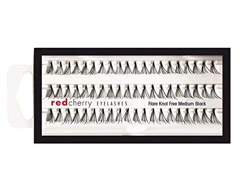 Red Cherry Knot Free Flare Medium Individual Lashes, Black (Pack of 6)