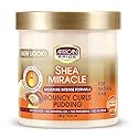 African Pride Shea Miracle Bouncy Curls Pudding - Contains Shea & African Mango Butter to Define Curls & Coils & Tame Hair Frizz, 15 Oz