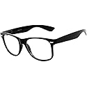 Men's Women's Clear Lens Vintage Retrp Sunglasses 80's Style with Black Frame