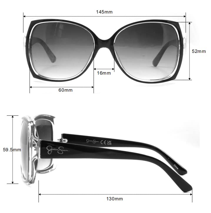 Jessica Simpson Women's Oversized Retro Butterfly Sunglasses, Blue, 60 mm + 0