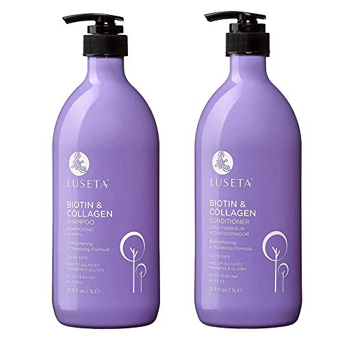 Biotin & Collagen Shampoo Conditioner Set,Thicking Shampoo for Hair Loss & Fast Hair Growth, Sulfate & Paraben Free, Keratin & Color Safe, 2x33.08oz