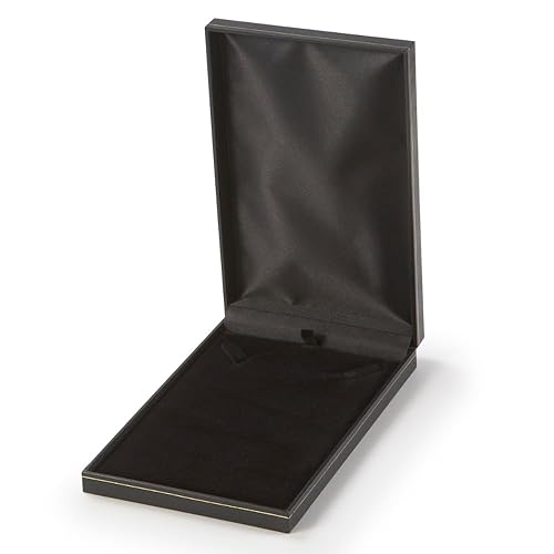 Novel Box Black Jewelry Box for Necklace 4.4x6.25x1.4 Inch - Faux Leatherette Jewelry Display Gift Boxes - Soft Velvet Interior Necklace/Pendant…