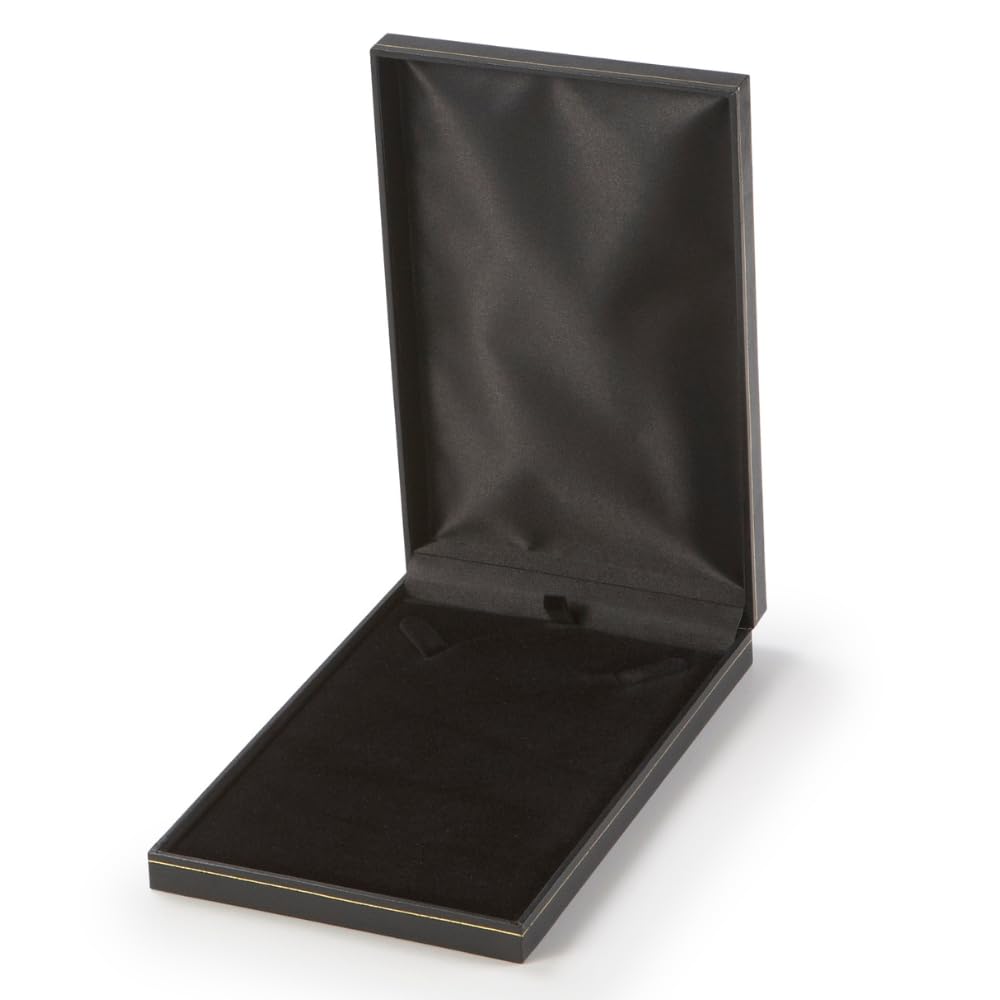 Novel Box Black Jewelry Box for Necklace 4.4x6.25x1.4 Inch - Faux Leatherette Jewelry Display Gift Boxes - Soft Velvet Interior Necklace/Pendant…